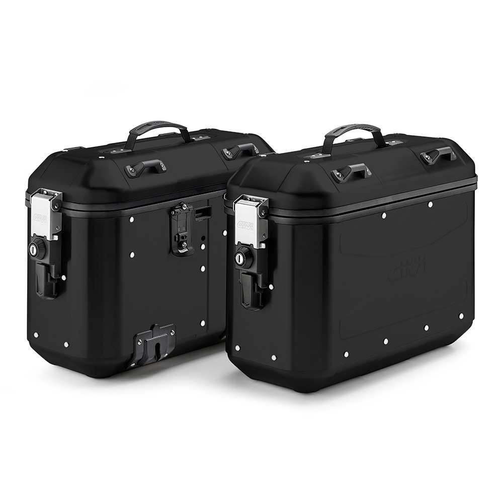 Givi - Rounded aluminium side-cases Dolomiti - DLMK36B TREKKER DOLOMITI Black Line