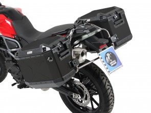 Sidecarrier Cutout stainless steel incl. Xplorer black sideboxes for BMW F 700 GS