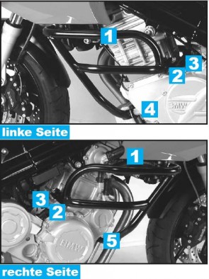 Engine protection bar - silver for BMW F 800 S