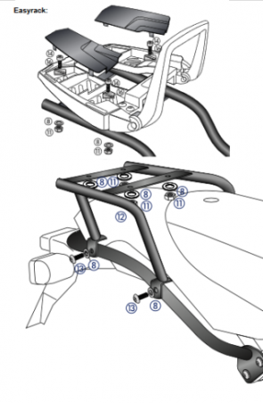 Easyrack topcasecarrier – black for BMW HP2 / Megamoto / Enduro