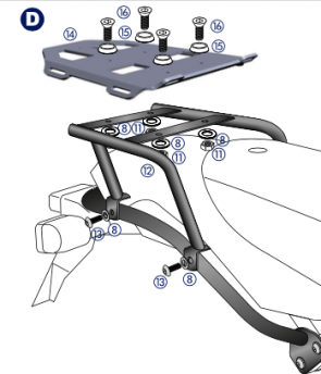 Minirack soft luggage rear rack for BMW HP2 / Megamoto / Enduro