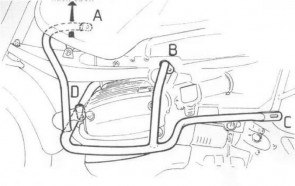 Engine protection bar - silver for BMW R 1150 GS / Adventure