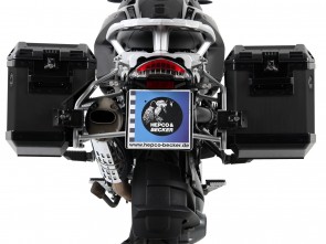 Sidecarrier Cutout stainless steel incl. Xplorer black sideboxes for BMW R 1200 (2004-2012) / Adventure (2006-2013)