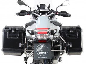 Sidecarrier Cutout stainless steel incl. Xplorer black sideboxes for BMW R1250GS Adventure (2019-)