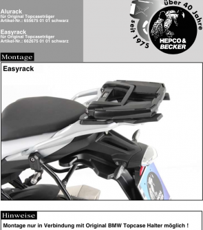 Easyrack topcasecarrier – black for BMW S 1000 XR (2015-2019)