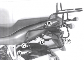 Side- and Topcasecarrierset – black for Ducati 944 ST 2 / 3 / 4