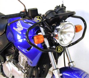 Driving school protection bar front - black for Honda CB 500 / S from 1993