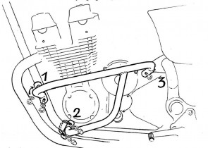 Engine protection bar - chrome for Honda CB 750 F sevenfifty from 1992