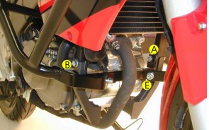 Driving school protection bar front - black for Honda CBR 125 R until 2010