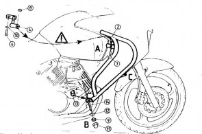 Engine protection bar - black for Honda Varadero 125 until 2006