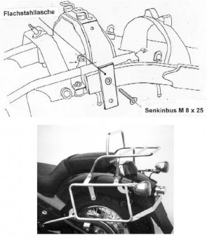 Side- and Topcasecarrierset – chrome for Honda VT 600 C
