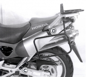 Sidecarrier permanent mounted - black for Honda XL 1000 V Varadero 2003 - 2006
