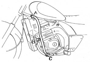 Engine protection bar - chrome for Kawasaki EL 250 / EL 252