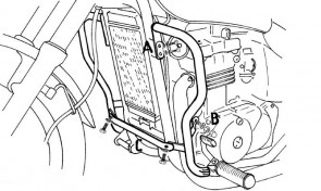 Engine protection bar - chrome for Kawasaki EN 500 from 1996