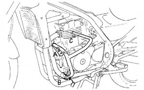 Engine protection bar - black for Kawasaki ER - 5 from 1997