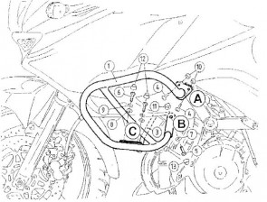 Engine protection bar - black for Kawasaki KLV 1000