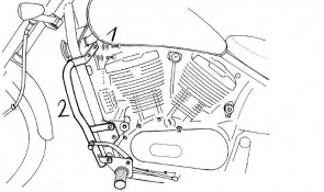 Engine protection bar - chrome for Kawasaki VN 800