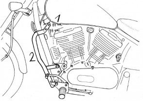 Engine protection bar - chrome for Kawasaki VN 800 Classic from 1996