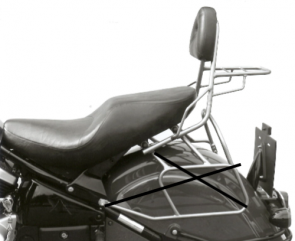 Sissybar with rearrack - black for Kawasaki VN 800 Drifter