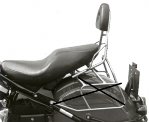 Sissybar without rear rack - black for Kawasaki VN 800 Drifter