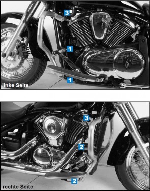 Engine protection bar - black for Kawasaki VN 900 Classic / Vulcan