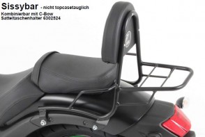 Sissybar without rearrack - black for Kawasaki Vulcan S