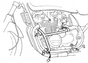 Engine protection bar - chrome for Kawasaki Zephyr 550