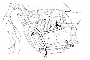 Engine protection bar - chrome for Kawasaki Zephyr 750