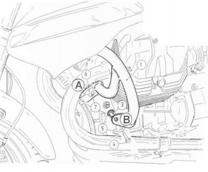 Engine protection bar - black for Moto Guzzi 1200 Sport