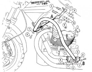 Engine protection bar - chrome for Moto Guzzi Breva V 750 ie