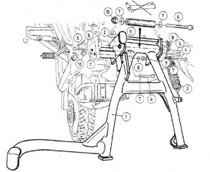 Center Stand for Moto Guzzi Breva V 750 ie / Nevada Classic V750ie / Aquila N