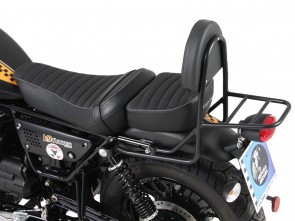Sissybar with rearrack - black for Sissybar mit Gepäckbrücke - chrom for Moto Guzzi V9 Bobber from 2017 model with long seat