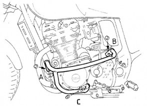 Engine protection bar - chrome for Suzuki GSX 1200 / GSF 1200 Bandit 2001