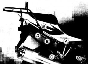 Tube Topcasecarrier – black for Suzuki GSX-R 600/750 `2004