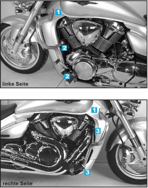 Engine protection bar - chrome for Suzuki M 1800 (VZ) R Intruder