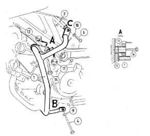Engine protection bar - black for Suzuki SV 650/S from 2003