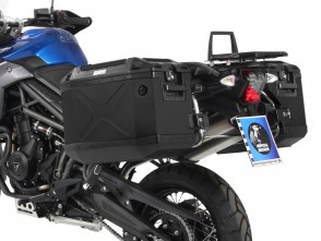 Sidecarrier Cutout stainless steel incl. Xplorer black sideboxes for Triumph Tiger 800 XC / XCX / XCA (2015-2017)