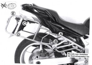 Sidecarrier permanent mounted - black for Yamaha FZ6 / Fazer