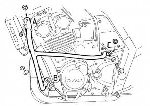 Engine protection bar - black for Yamaha FZS 600 Fazer