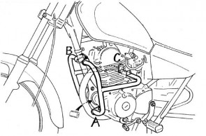 Engine protection bar - chrome for Yamaha SR 125
