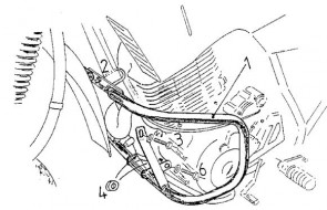 Engine protection bar - black for Yamaha XT 600 E + K from 1990