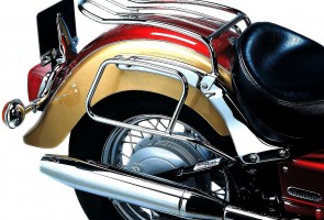 Saddlebag tube-carrier for leatherbags - chrome for Yamaha XVS 650 Drag Star Classic