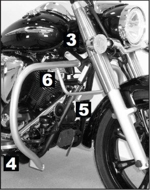 Engine protection bar - chrome for Yamaha XVS 950 A Midnight Star